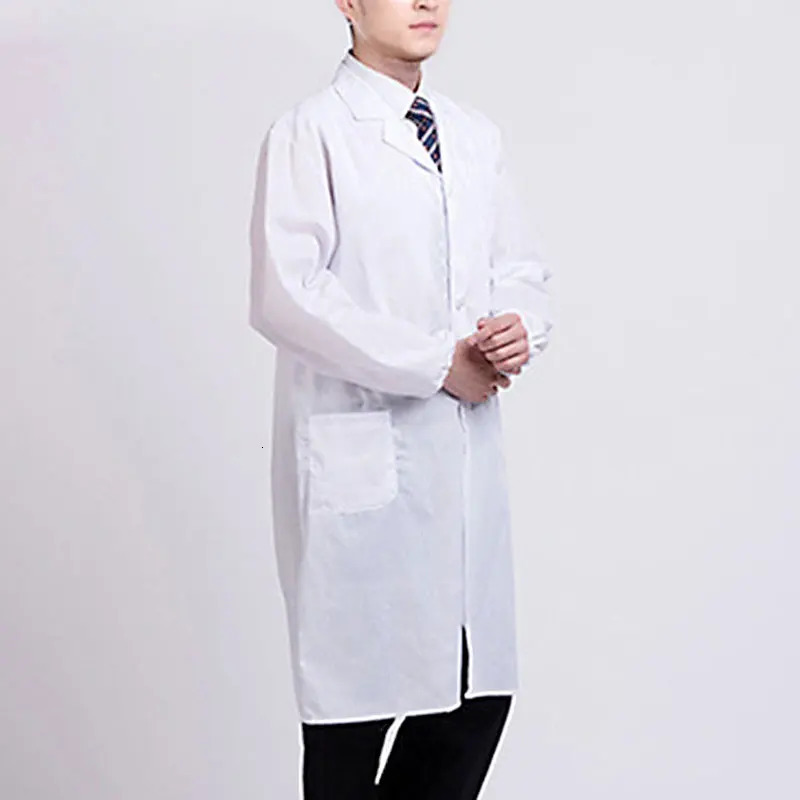Unisex Long Sleeve White Coat Nurse Doctor Uniform Thin Breathable Work Clothes Food Factory Professional Work Uniform 241209