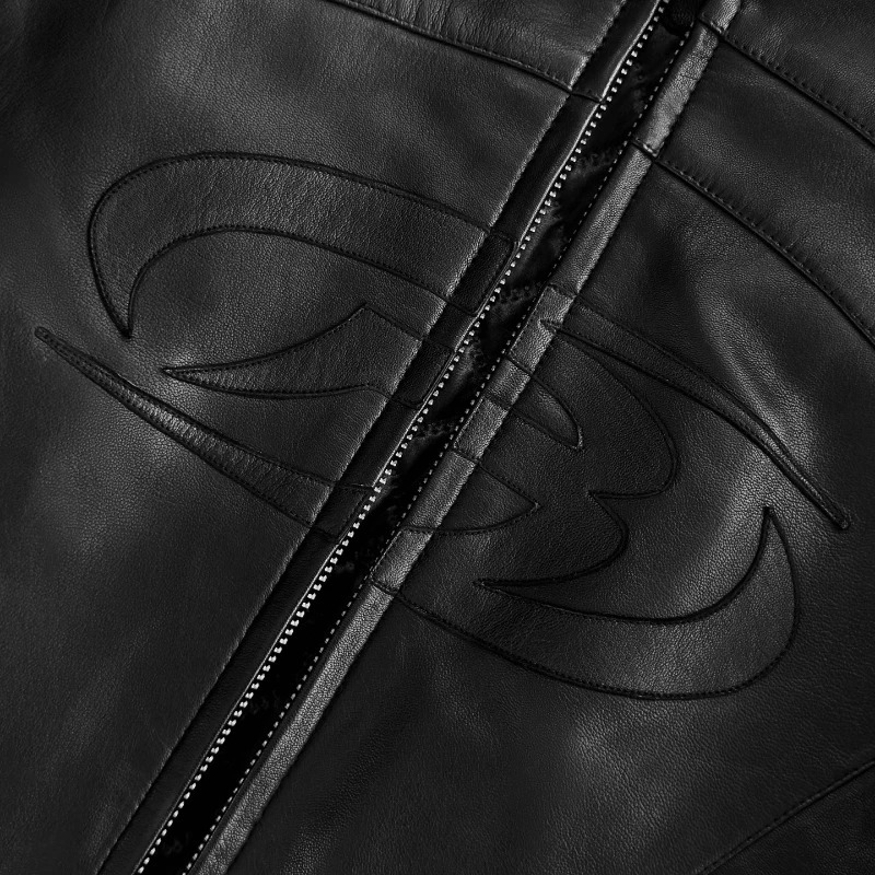 American retro letter 3D n zipper oversized leather jacket suitable for mens autumn and winter style motorcycle elements couple 241209