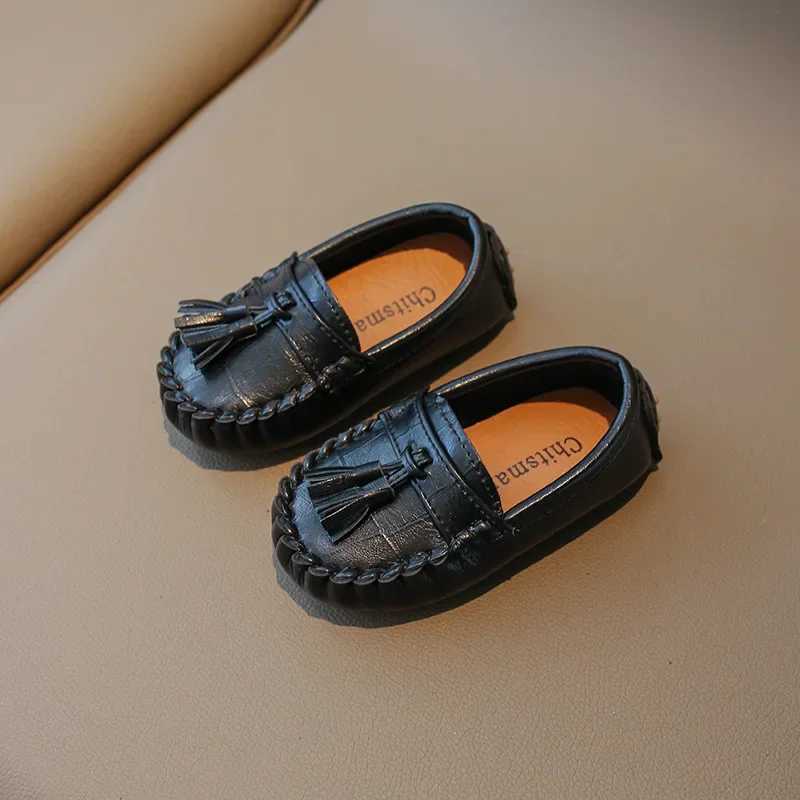 Children Slip-on Shoes Little Kids Boys Loafers Children Soft Leather Shoes Cute Tassel Fringe Girls Moccasins Flat ShoesXJ241209