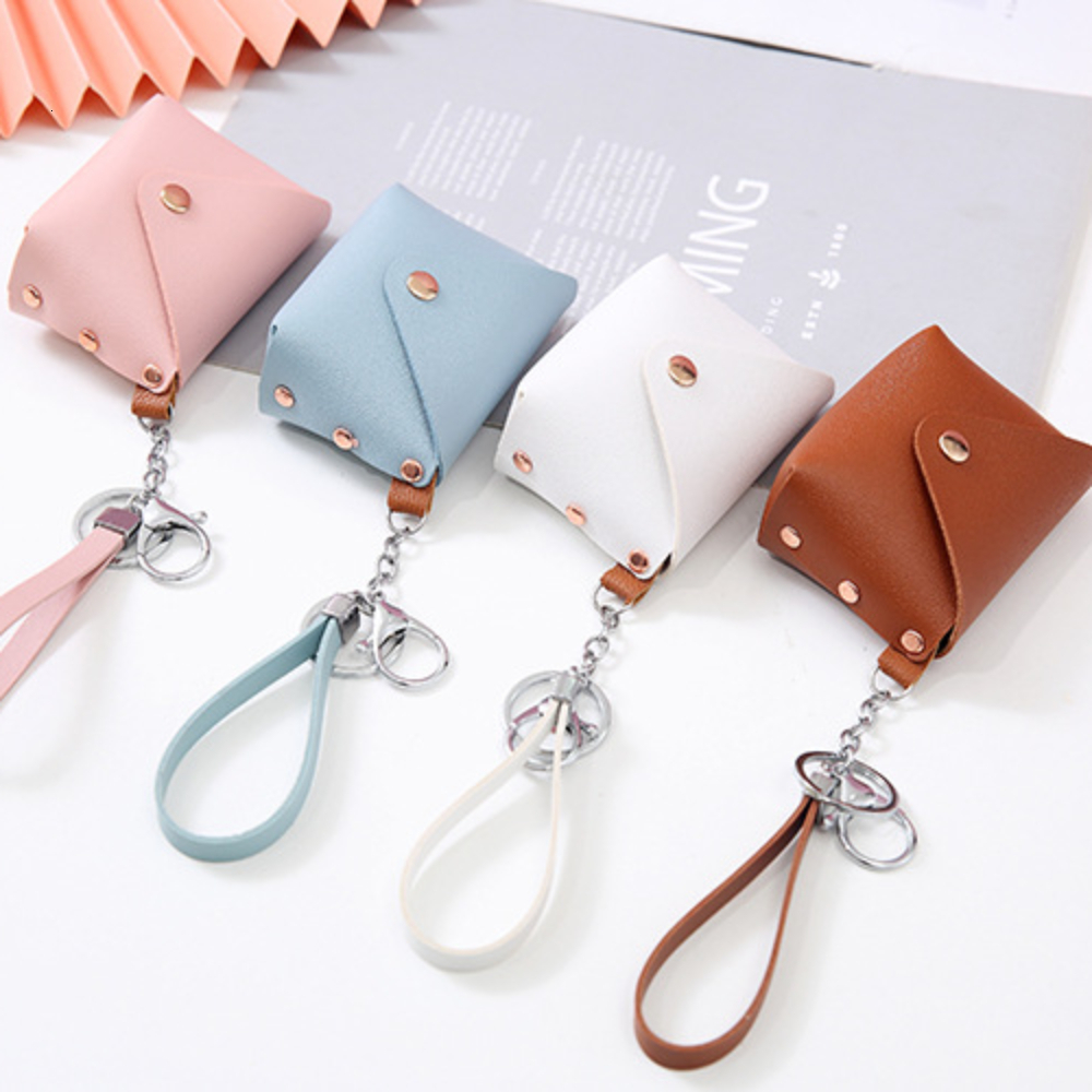 New Creative Ins Keychain PU Leather Coin Strap Cute Girl Wallet Designer Storage Mini Wallet Kawaii Bag bag