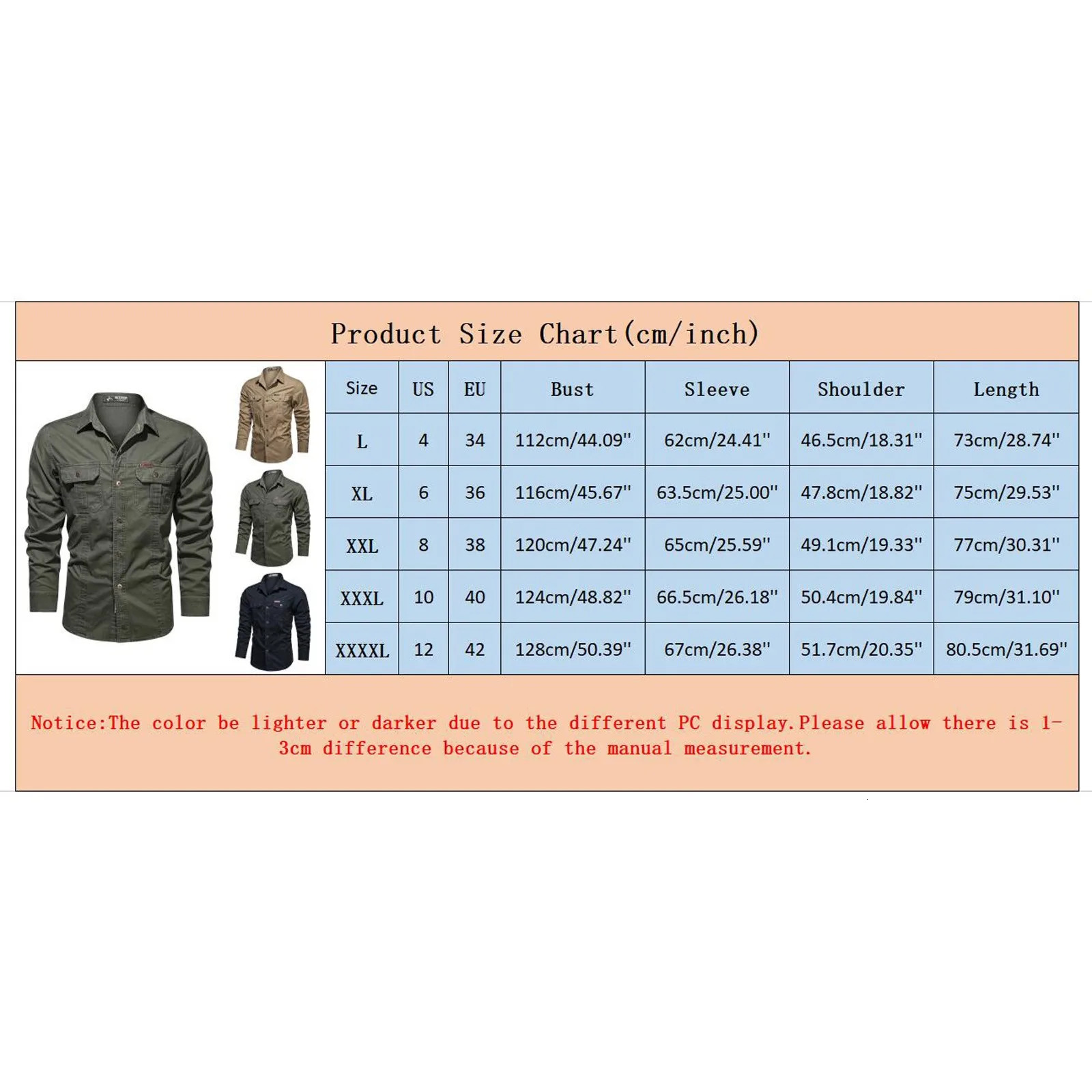 Commercial shirt Mens casual cotton Military BlueGreenKhaki Plus size 4XL Spring and Autumn long sleeved 241209