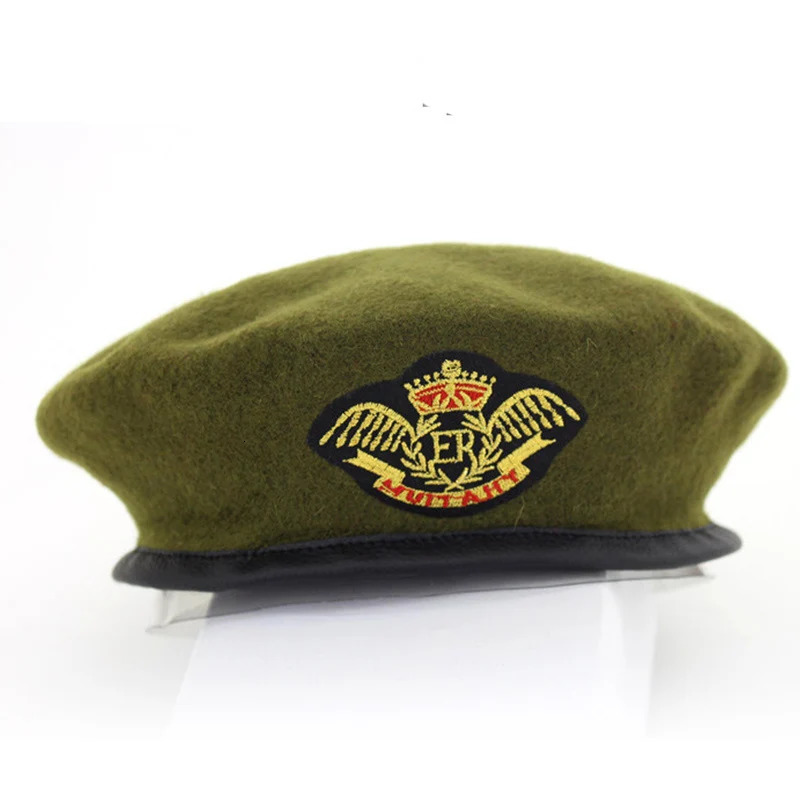 High quality wool beret fashionable military hat star badge sailor dance performance hat Trilby Chapeau unisex version 241209