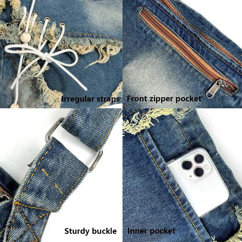 Laundry denim jeans womens casual handbag soft student large capacity retro shopping bag womens handbag241209