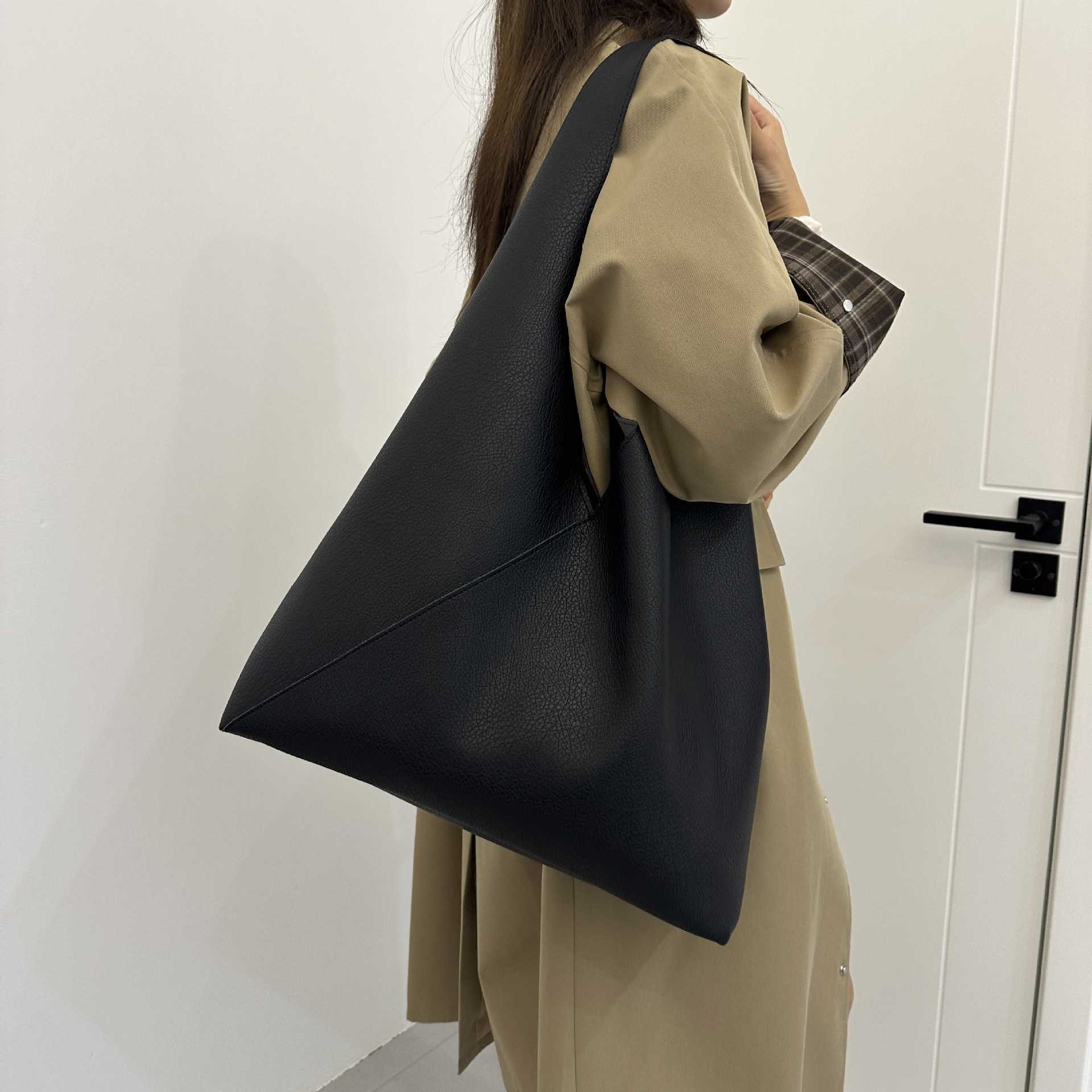 Soft leather texture tote bag trendy simple shoulder bag women's fashion crossbody bag large capacity mother child bag, women's bag 241215