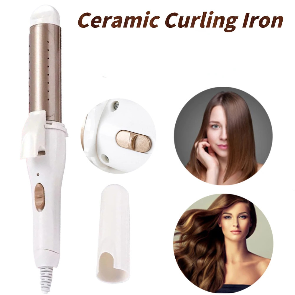 Electric Ceramic Curling Iron 2 in 1 Hair Curler Straightener Curls Wand Ceramic Curling Iron Fast Heating Hair Styling Tools 241209