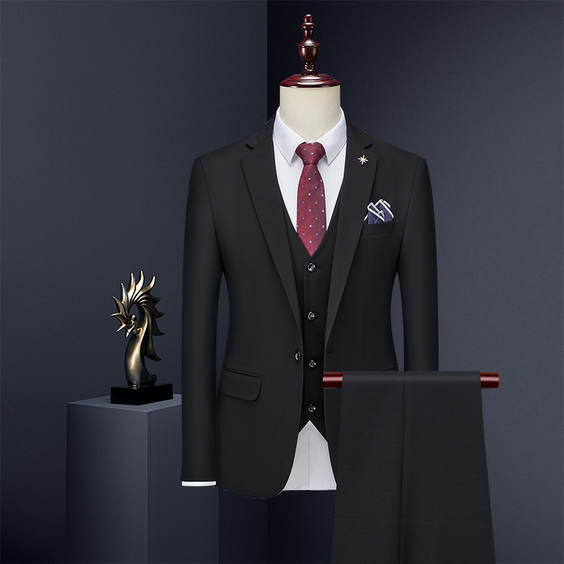 X719 Men's suit three-piece suit slim Korean style small suit business suit groom best man wedding dress