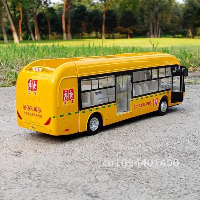 Electric tourism toys transportation buses alloy car models die-casting metal simulation toys city tourism bus models sound and light childrens toy gi