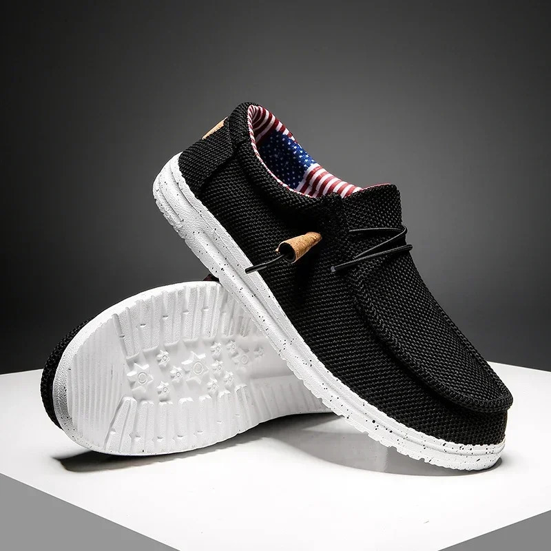 Men Casual Shoes Slip on Canvas Loafers Comfortable Walking Flats for Man Dude Non Slip Soft Moccasins Sneakers Summer 241209