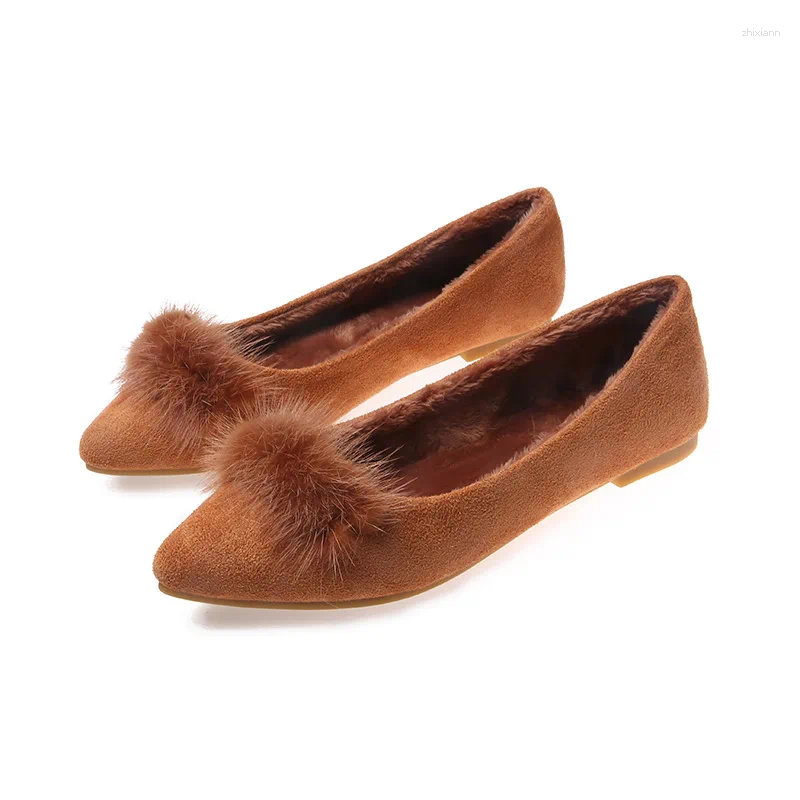 2025 NEW Casual Shoes Women Female Shallow Mouth Dress ck Short Plush TPR Flat With Woman Flats T zhanyishengli