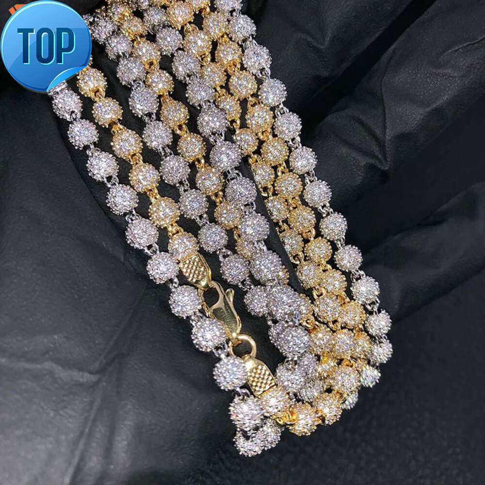 High Quality Fashion Sier Shinny Refined Moissanite Inlaid Bg Rapper Jewelry Hinge Necklace