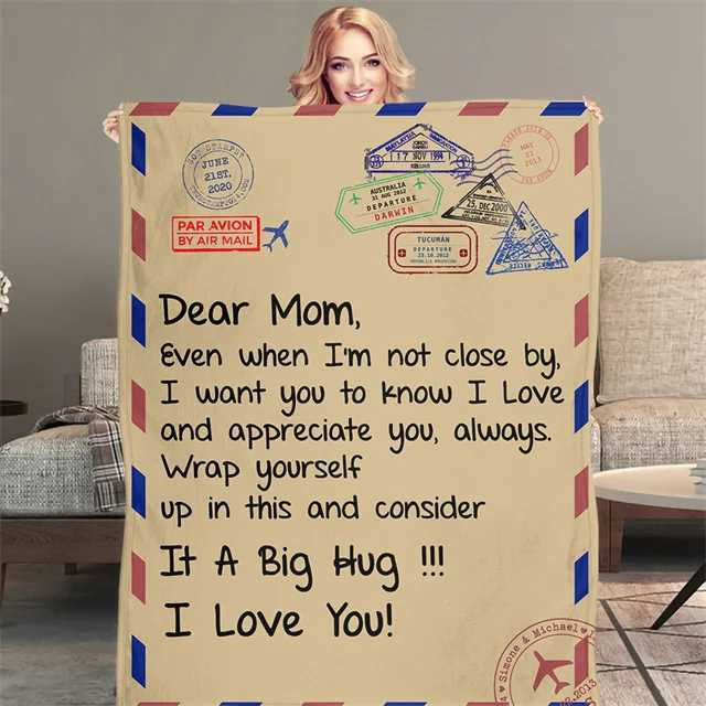 Gifts for Mom From Daughter Son Throw Blanket Sofa Couch Living Room Christmas Thanksgiving Mothers Days Gift Flannel FleeceXJ241210