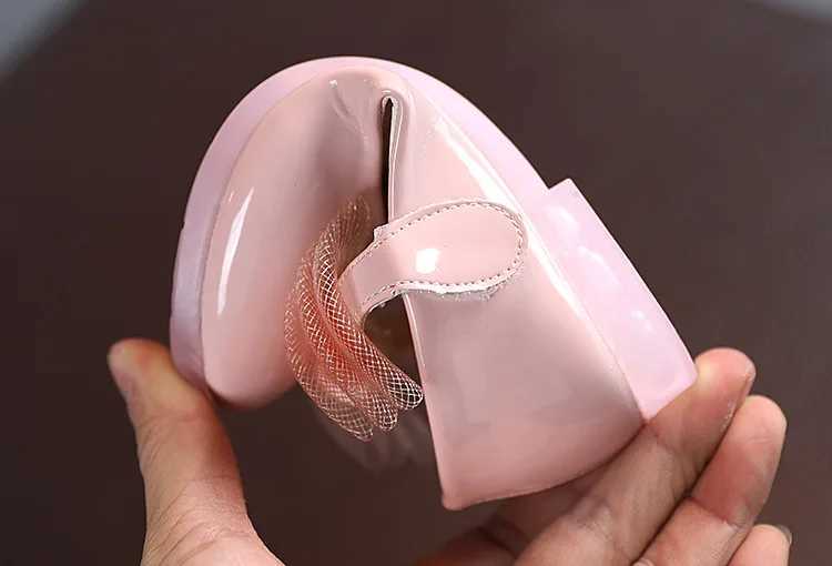 Children Leather Flats For Toddlers Girls 2023 Brand New Spring Autumn Kids Dress Shoes PU Patent Leather With Lace Bowtie SweetXJ241209