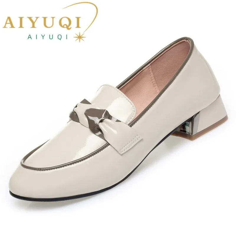 AIYUQI Loafers Women Autumn Genuine Leather Women's Shoes Slip-on Pedals British Style Fashion Shoes Ladies