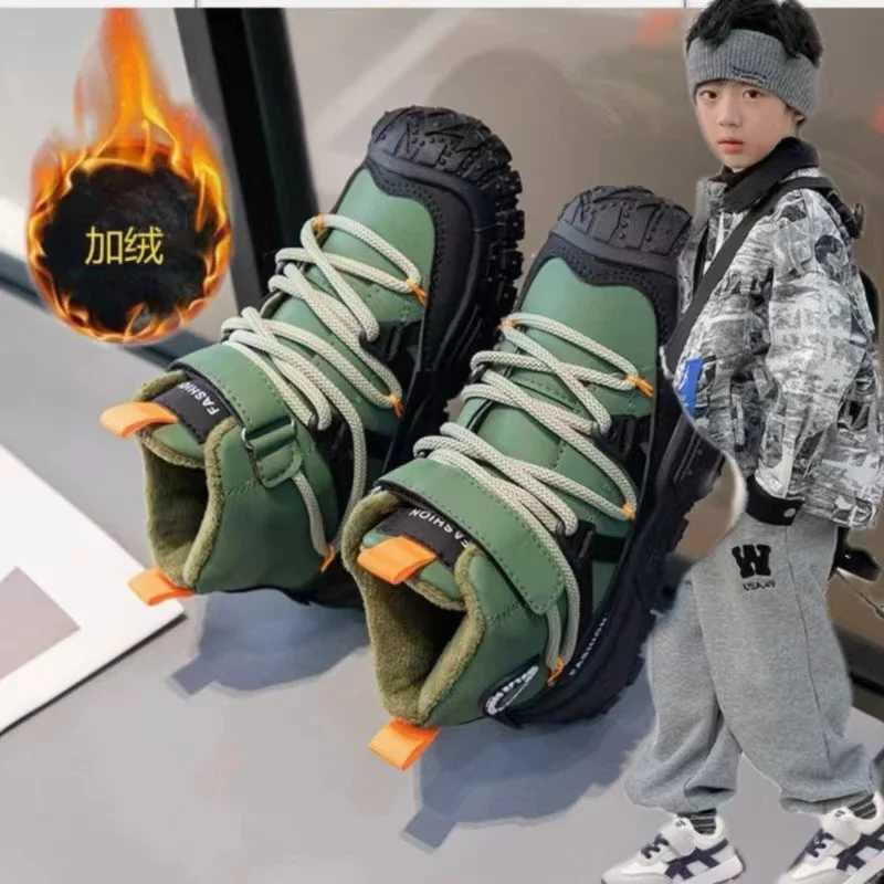 Children Keep Warm Sneakers for Girls Boys 2024 Winter New Fashion Korean Sle Soft Anti-slippery Versatile Casual Sports ShoesXJ241209