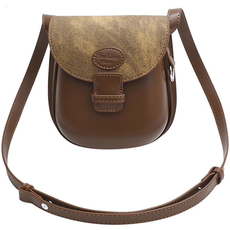 New fashion trend women s small saddle leisure bag winter new designer contrasting trend design handbag shoulder crossbody bag wallet