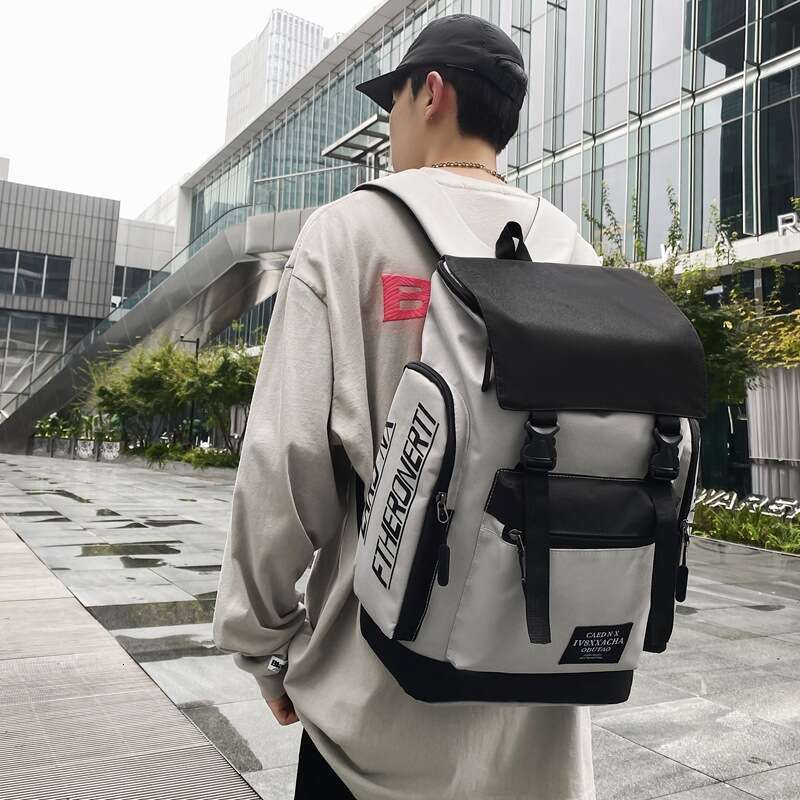 Japanese Student New Large Capacity Oxford Fabric Casual Color Blocked Korean Version Trendy Backpack Fashionable Quality Classic B4