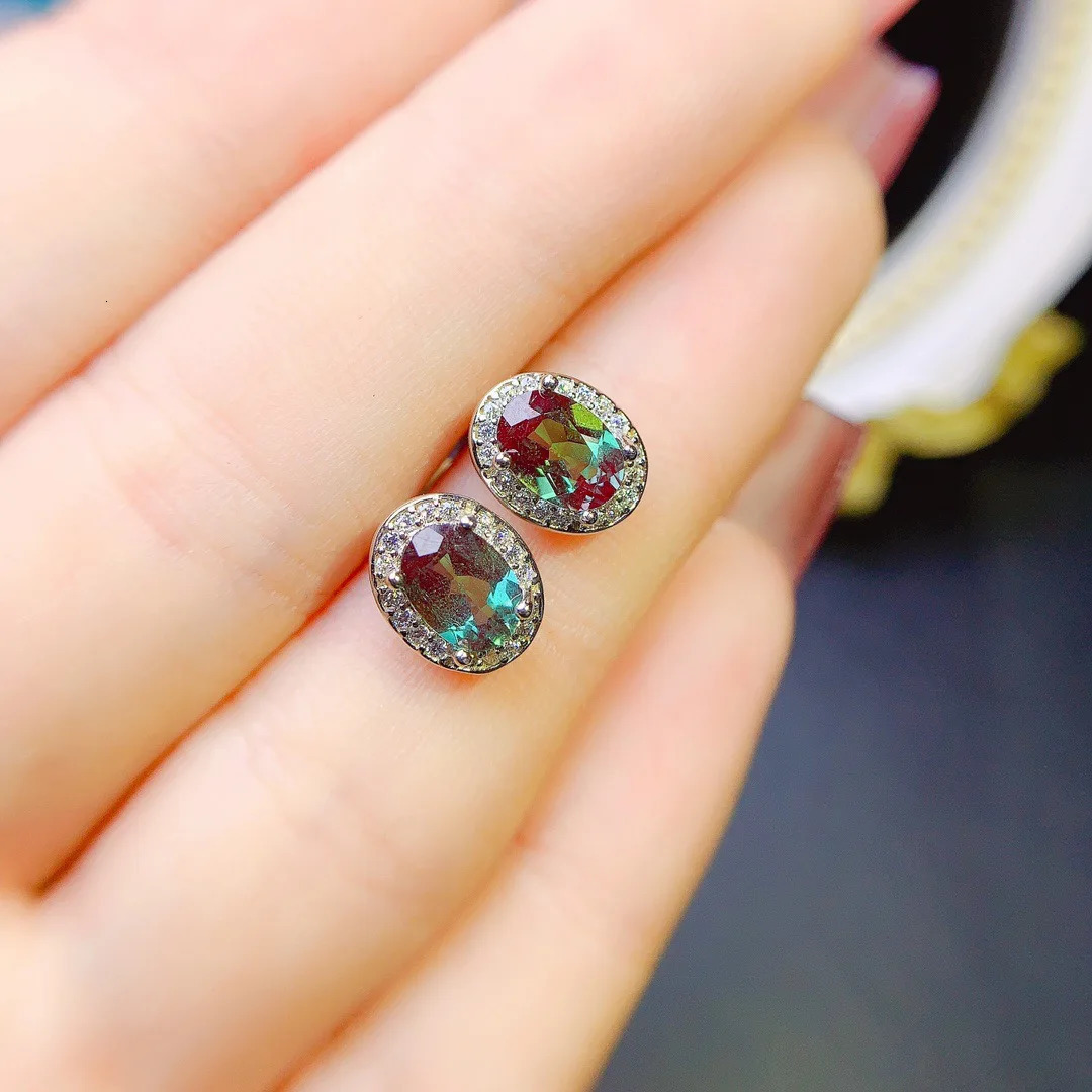 Color Change Alexander Stone Stud Earrings S925 Pure Silver Material Light Latest Classic Womens Earrings 241209