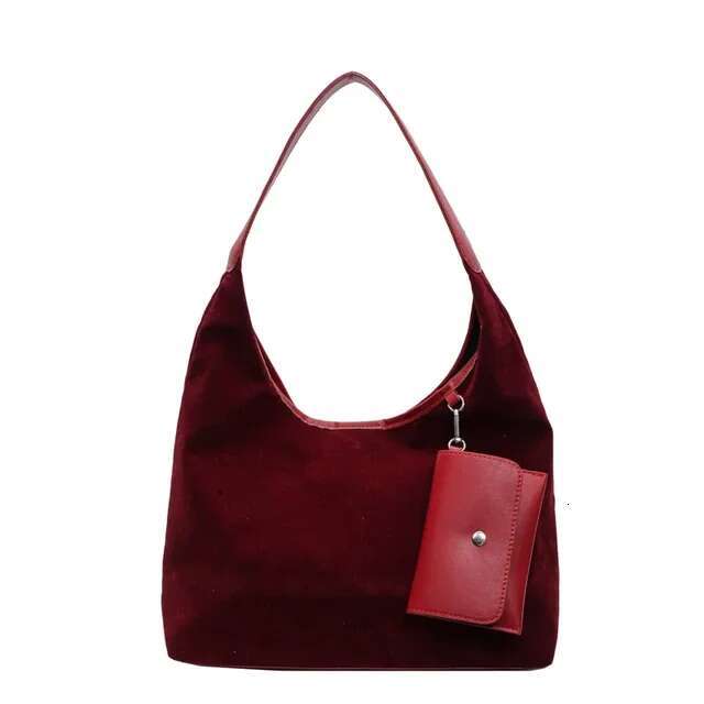 Designer's bag Fashion Solid Colors Zipper Large Capacity for Women New Autumn and Winter Commuting Shoulder Suede Tote Bag