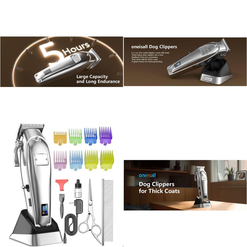 Others Dog Grooming Dog Grooming Tools Oneisall K52Nts Cordless 2Speed Pet Hair Clipper For Thick Heavy Coats Silver Drop Delivery Supplies Otvkg H250