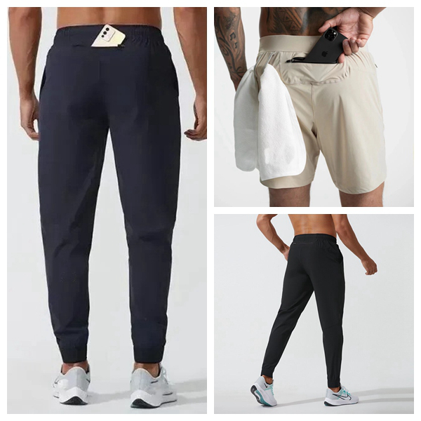 Men's Jogger Long Pants Sport Yoga Outfit Quick Dry Drawstring Gym Pockets Sweatpants Trousers Mens Casual Elastic Waist fitness 2025 NEW hot