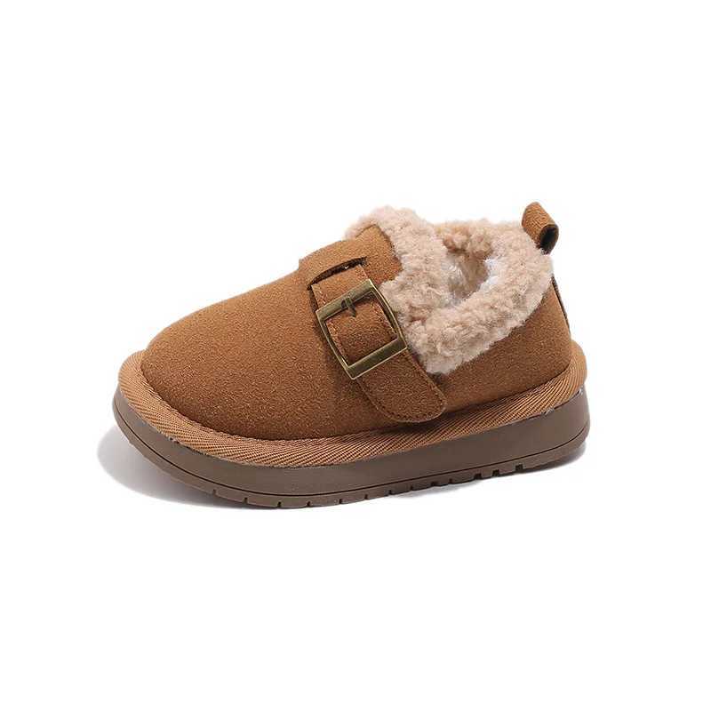 Winter Children Shoes Casual Flat Shoes Girls Moccasins Soft Loafers Fashion Comfort Warm Plush Slip on Girl Cotton Shoes H10291XJ241209