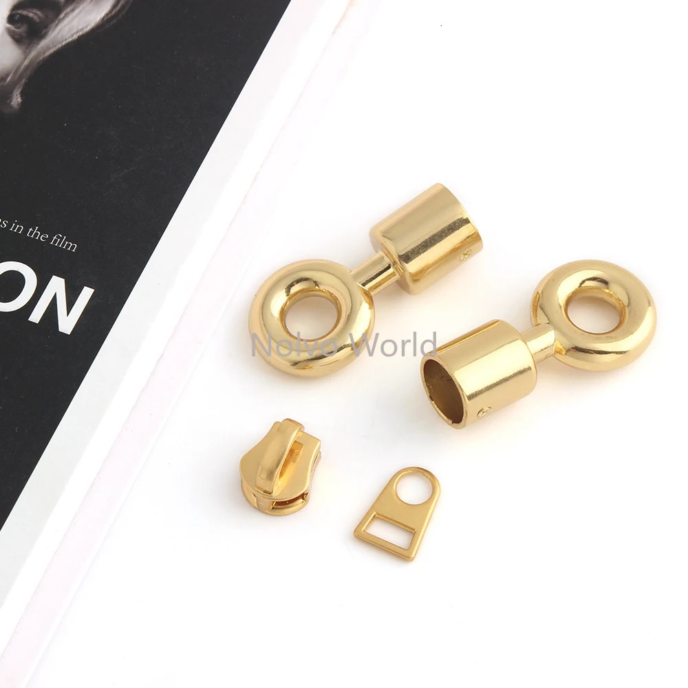 1/3/10 sets of satin gold zipper slider zipper hanger shoulder strap buckle shoulder bag wallet with rivets decorative accessories 241205