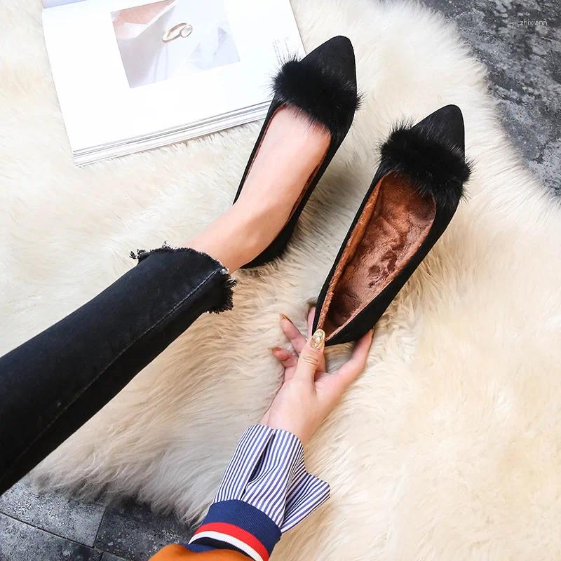 2025 NEW Casual Shoes Women Female Shallow Mouth Dress ck Short Plush TPR Flat With Woman Flats T zhanyishengli