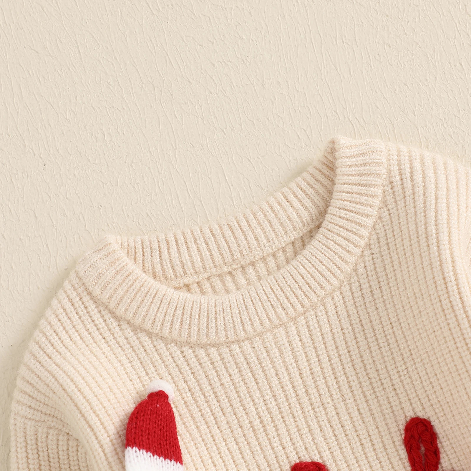 MISOWMNJOY Cute Knitted Baby Christmas Sweater Warm and Casual born Parachute Letter Embroidered Christmas Hat Baby Pullup Top 241210