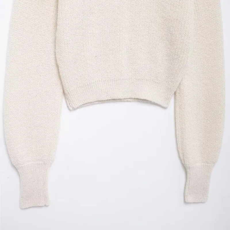 TRAF Stacked decoration Collar Pullovers For Women Autumn Casual Elastic Waist Long Sleeve Female 241203