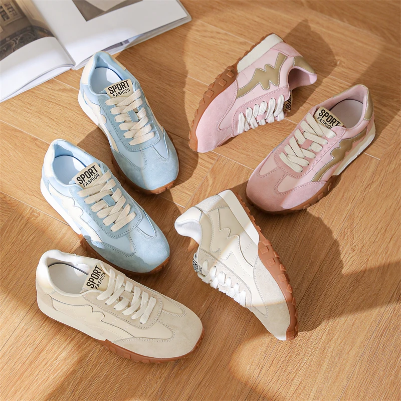 AIYUQI Sneakers Women Spring Genuine Leather Women Moral Training Shoes Flat Casual Shoes Women Forrest Gump Shoes Women