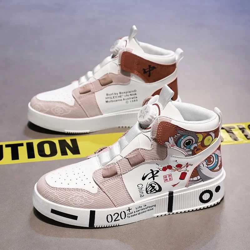Autumn Winter Teenager Shoe for Boy High Top Walking Shoes Girls Quick Lacing Kids Casual Shoe Designer School Shoe Girls X241209