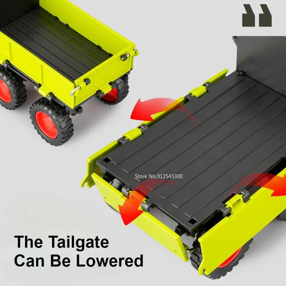 1 24 four-wheel walking tractor model toy alloy body rubber tire retro agricultural vehicle model sound light slider gift X241209