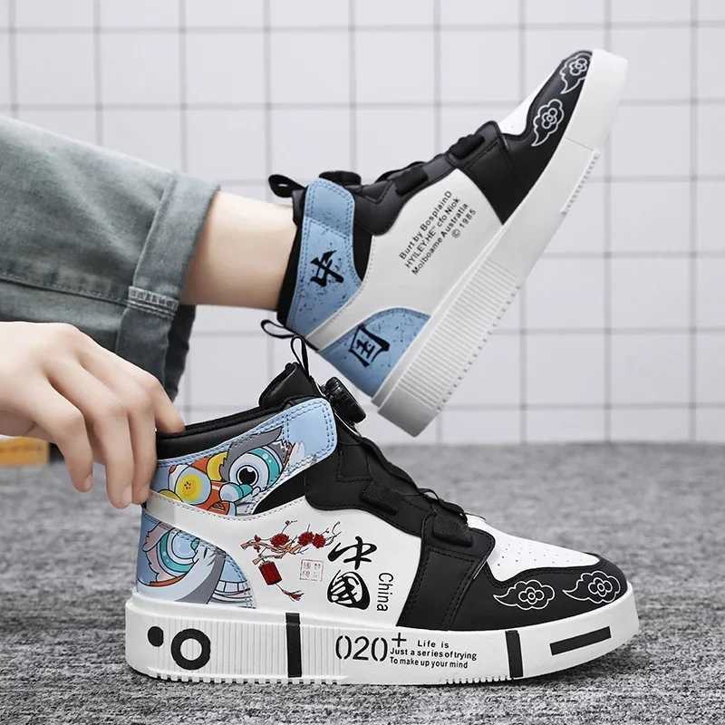 Autumn Winter Teenager Shoe for Boy High Top Walking Shoes Girls Quick Lacing Kids Casual Shoe Designer School Shoe Girls X241209