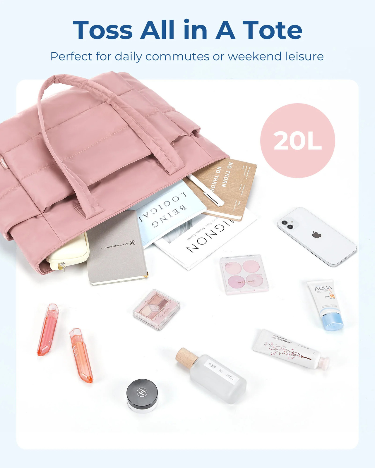 BAGSMART Bubble Handbag Cotton Mat Womens Quilt Fluffy Shoulder Shopping Bag Wallet Simple Daily Handbag Womens Bag241209bj