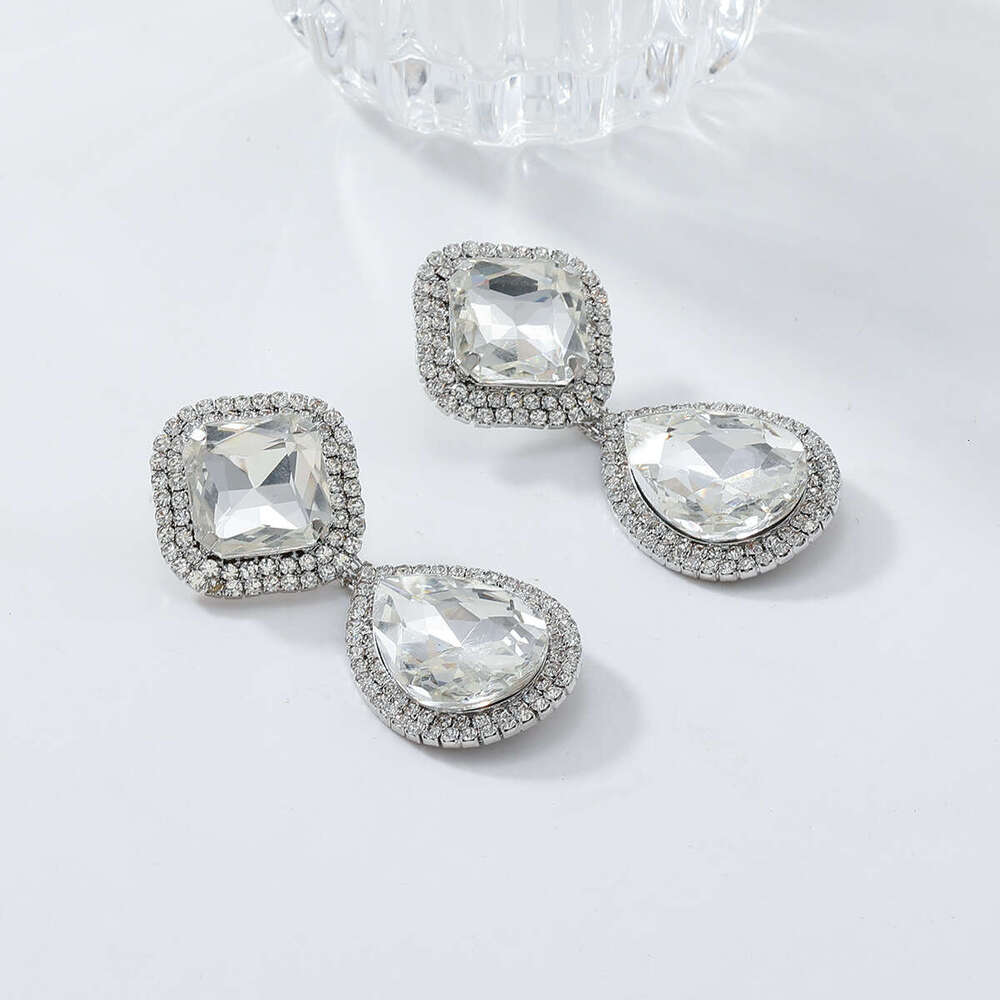 New Exaggerated Water Dia Square Pendant Banquet Ladies' Style Earrings