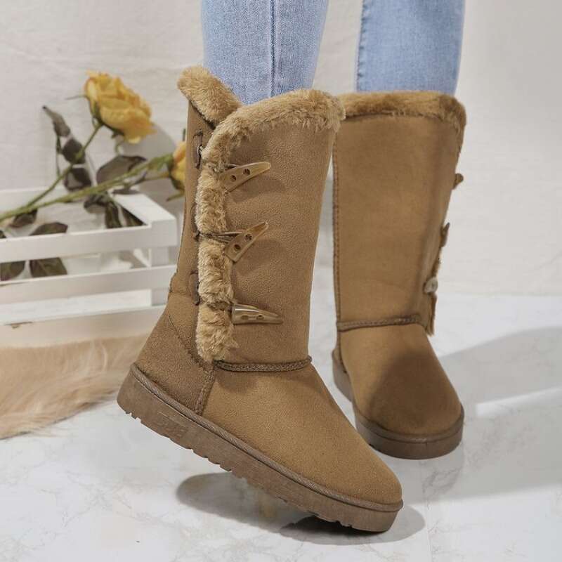 Classic Plush Snow and Calf Wool Boots Warm 2024 Winter New Women's Shoes D84