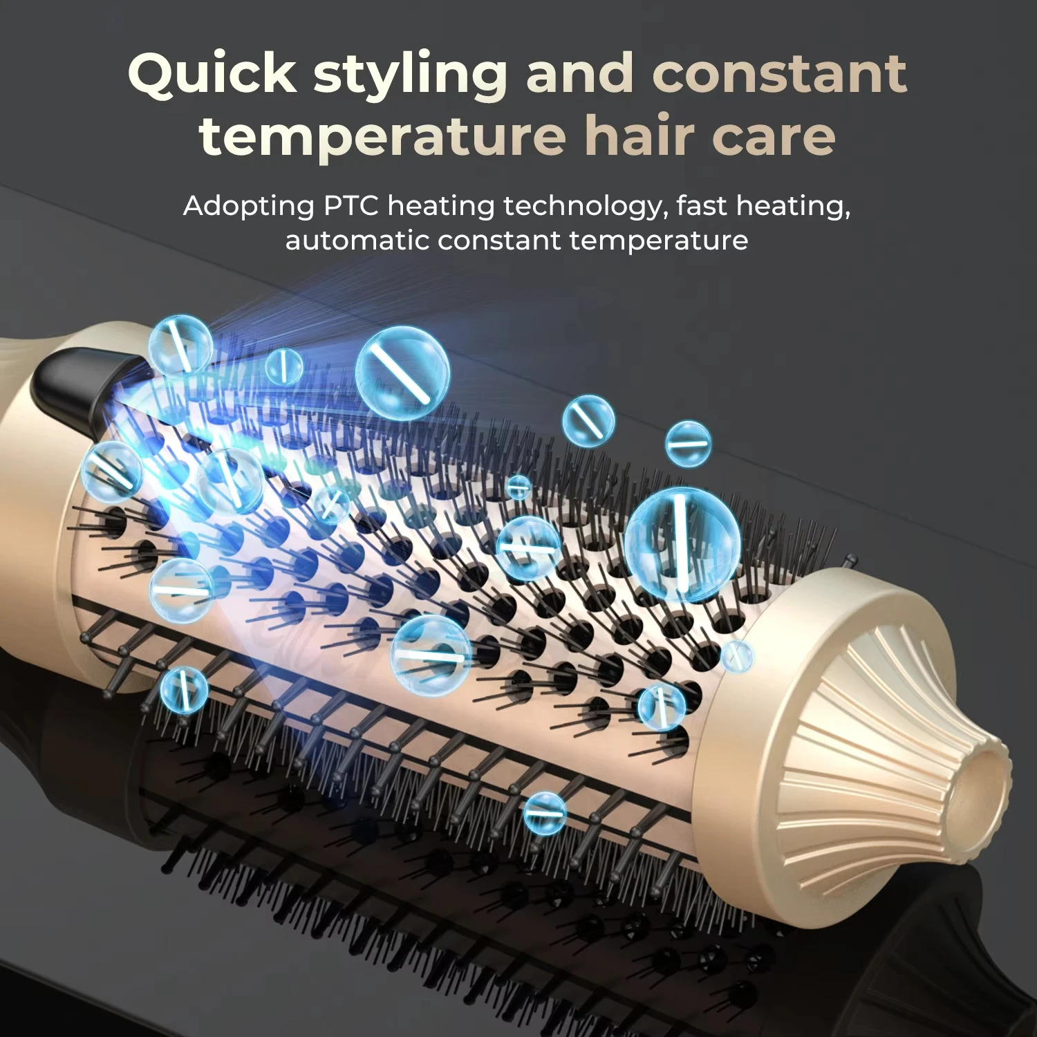 Thermal Brush 1.5 Inch Ionic Heated Round Brush Creates Blowout Look Thermal Round Brush Double PTC Ceramic Hair Curler Brush 241209