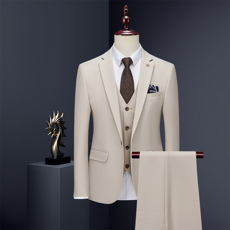 X719 Men's suit three-piece suit slim Korean style small suit business suit groom best man wedding dress