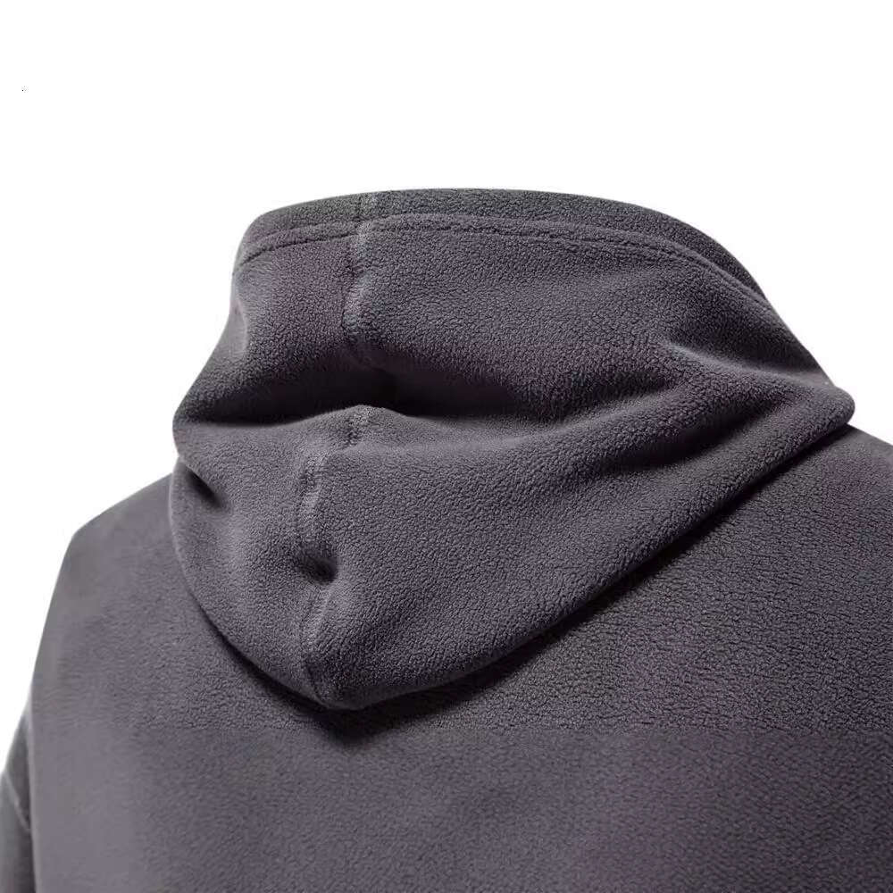 2024 autumn and winter new long sleeved hooded trend versatile men's fleece warm sweatshirt