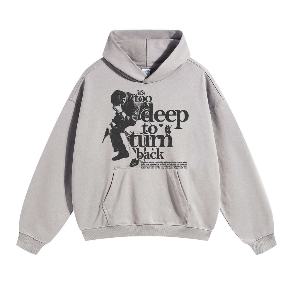 2024 Autumn New Product 430g Digital Direct Spray Woolen Loop Printed Men, American Retro Trendy Brand Hoodie for Men