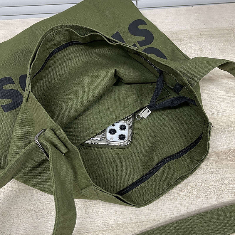 Canvas Women's Single Shoulder Crossbody Bag, College Student Class, Japanese Art, Simple, Large Capacity Korean Version Cloth Bag B3