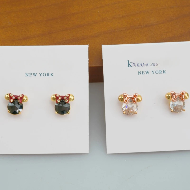 European and American KS Sweet Fairy Tale Cartoon Character Bow Set with Shining Zircon Earrings Wholesale Free Delivery 241209