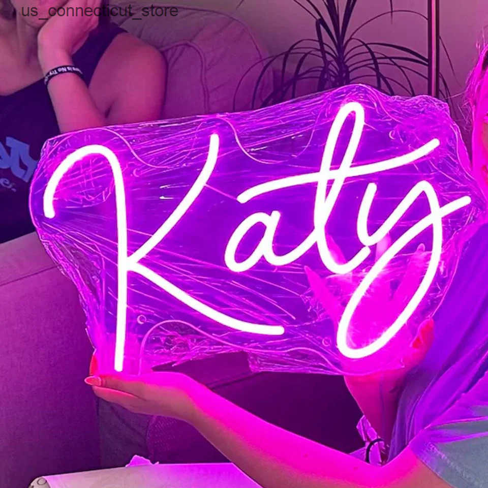 LED Neon Sign Customized Name Signature Personalized Dimmable Neon Night Light Christmas Gift for Boys and Girls Bedroom Decoration Wall Mounted Neon 