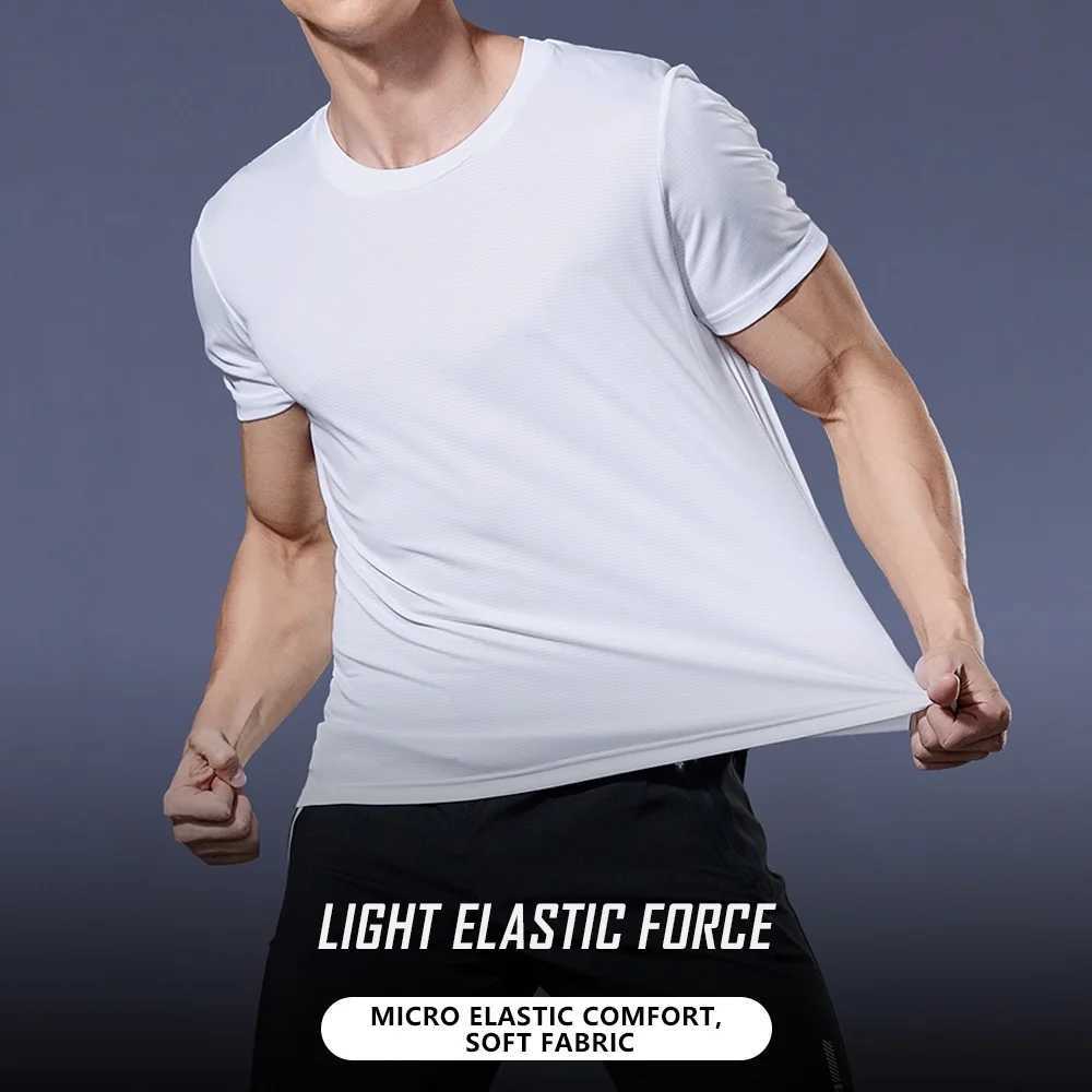 Mens quick drying short sleeved gym running moisturizing round neck T-shirt training gym sports shirt lightweight top W250111