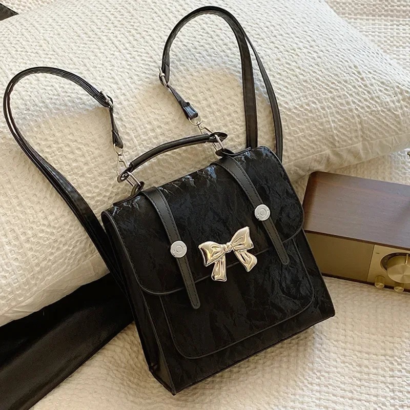 New casual backpack for women new bow decoration fashion shoulder bag college style portable minimalist design handbag bag