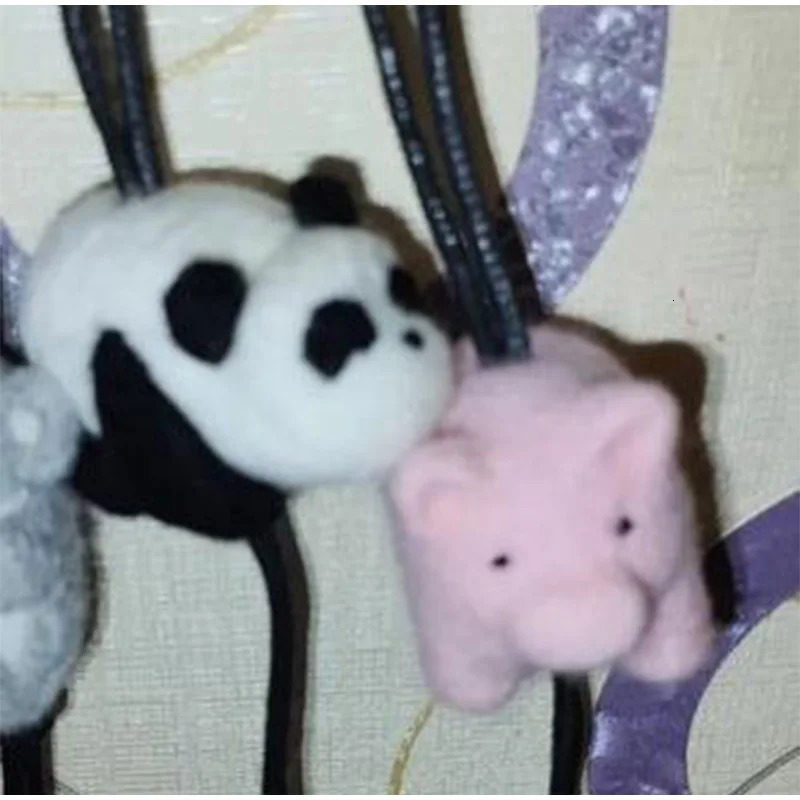 Creative wool felt animal bag pendant keychain plush cartoon backpack car key accessories sheep panda pig handmade decoration 241205