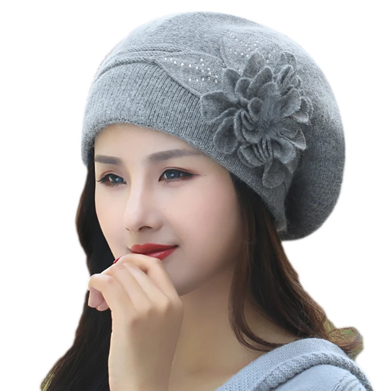 Y1UB French Rabbit Hair Mixed Hat Beanie Hat Fashion Hat 241209