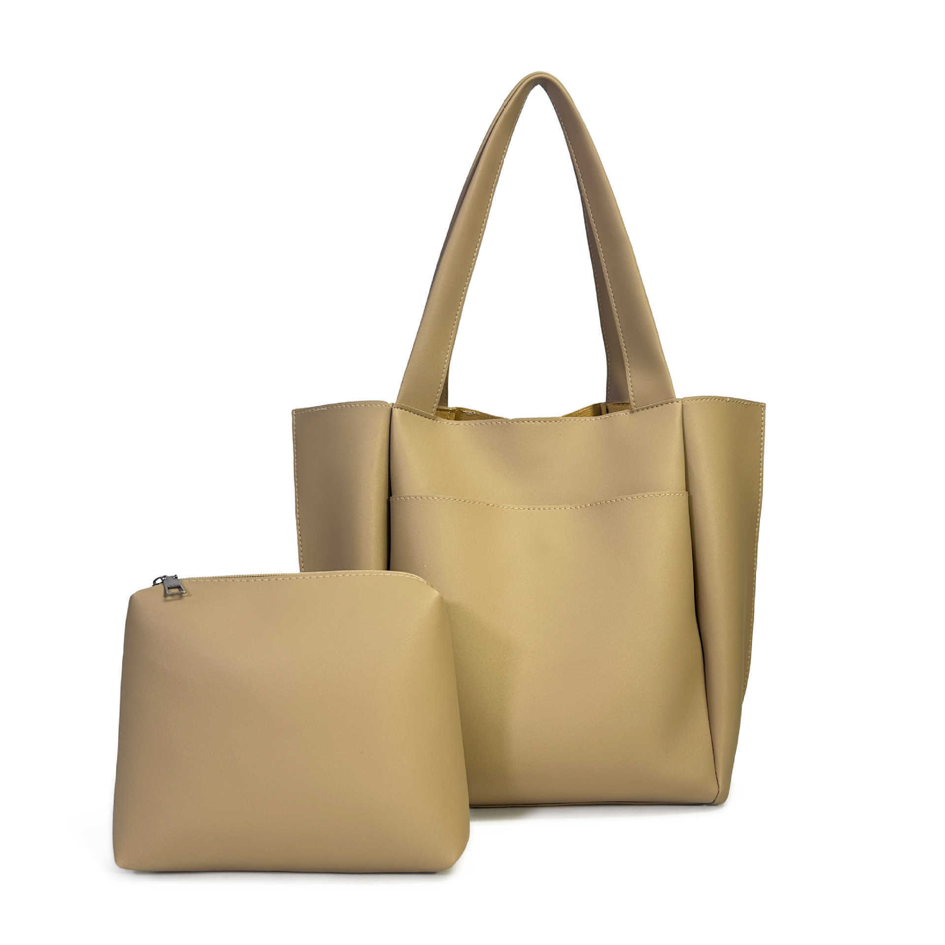 Mother and Child Bag Simple Commuter Shoulder Bag Large Capacity Tote Bag Versatile Soft PU Underarm Bag Can Be Added 241215