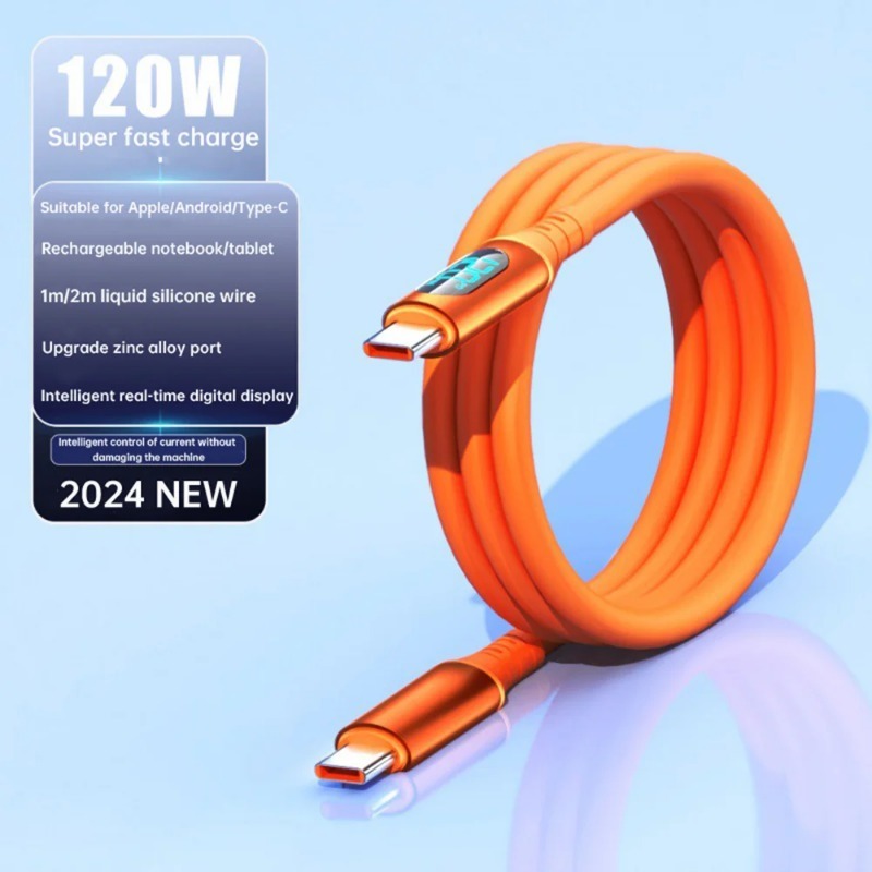 6A 120W USB C To Type C Cable For Samsung S24 iPhone 15 16 Pro Max Macbook Xiaomi 15 POCO PD Fast Charging Charger cable