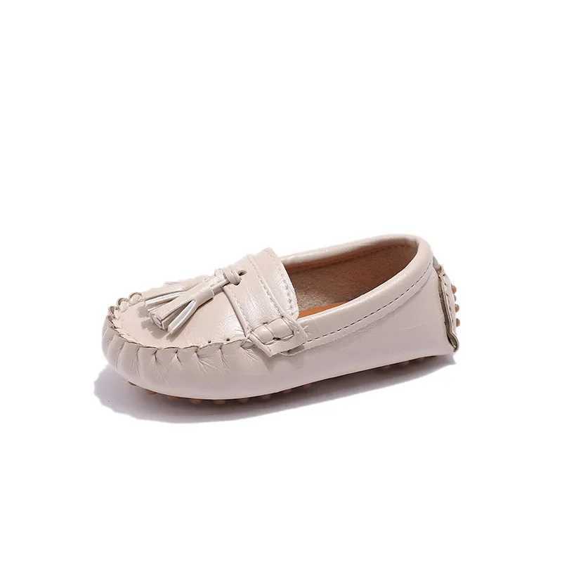 Children Slip-on Shoes Little Kids Boys Loafers Children Soft Leather Shoes Cute Tassel Fringe Girls Moccasins Flat ShoesXJ241209
